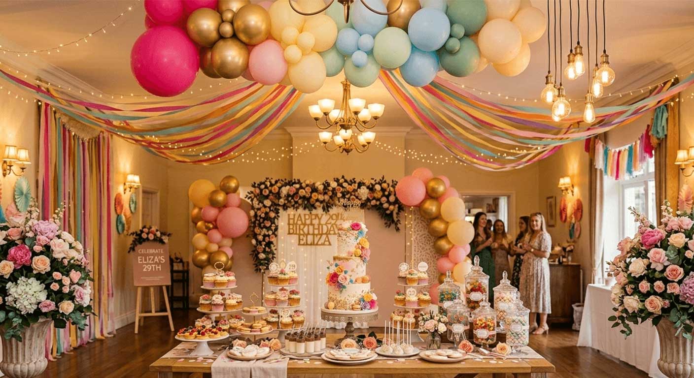 Birthday-Cake-&-Food-Table